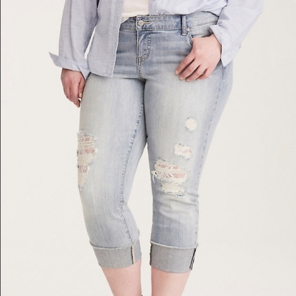 torrid Denim - TORRID SIZE 20 BOYFRIEND JEAN LACE UNDERLAY torrid Denim - TORRID SIZE 20 BOYFRIEND JEAN LACE UNDERLAY